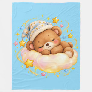 Knuffelende Slaap Teddybeer Glanzende Babydeken Fleece Deken