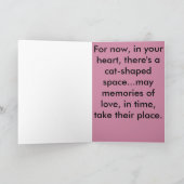 Knuffelende Tabby Cats Pet Sympathy Card. Kaart (Binnen)