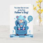 Knuffelende vaders dag beren kaart (Gele Bloem)