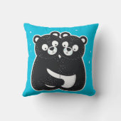 🐻🖤 Knuffelende Zwarte Beren Zachte Decoratie Cad Kussen (Achterkant)