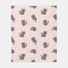 Knuffelgrijze kat roze fleece deken