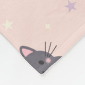 Knuffelgrijze kat roze fleece deken (Hoek)
