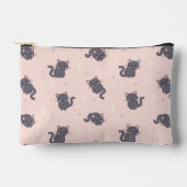Knuffelgrijze kat roze ritssluitingszakje etui (Voorkant)