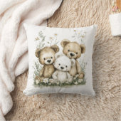 Knuffelgroup met aquarel beren kussen (Deken)