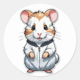 Knuffelhamster in Hoodie - Schattig Pet Ronde Sticker