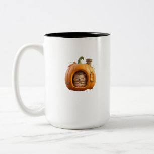 Knuffelhuisje van een egel in een pompoen in 3D ca Tweekleurige Koffiemok