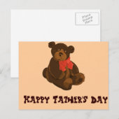 Knuffelig Beer papa Briefkaart (Voorkant / Achterkant)