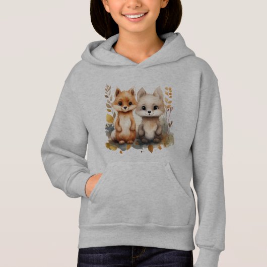 Knuffelig bosdier jeugd hoodie (Voorkant)