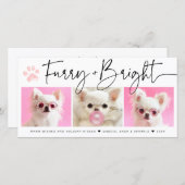 Knuffelig en Helder | 3 Foto's Pet Collage Feestdagenkaart (Voorkant / Achterkant)