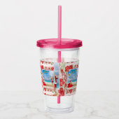 Knuffelig en helder Kerstmis Acryl Drinkbeker (Rechts)