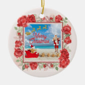 Knuffelig en helder Kerstmis Keramisch Ornament (Voorkant)