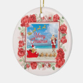 Knuffelig en helder Kerstmis Keramisch Ornament (Links)