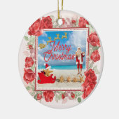 Knuffelig en helder Kerstmis Keramisch Ornament (Links)
