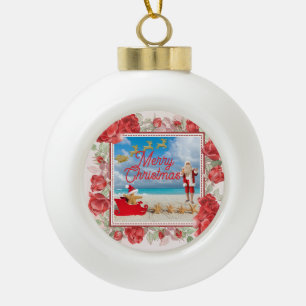 Knuffelig en helder Kerstmis Keramische Bal Ornament