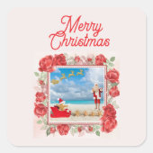 Knuffelig en helder Kerstmis Vierkante Sticker (Voorkant)