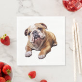 Knuffelig Engels Bulldog Cub - Zoete gerimpelde pu Servet (Insitu)