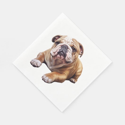 Knuffelig Engels Bulldog Cub - Zoete gerimpelde pu Servet (Hoek)