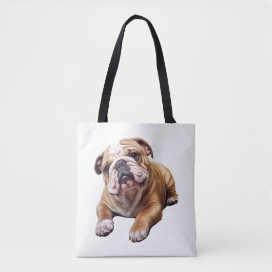 Knuffelig Engels Bulldog Cub - Zoete gerimpelde pu Tote Bag (Voorkant)