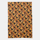 Knuffelig gekantelde glimlach Jack-O-Lantern keuke Theedoek (Verticaal)