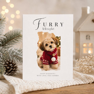Knuffelig & Helder Artistieke Puppy Kerst Foto Fee Feestdagenkaart