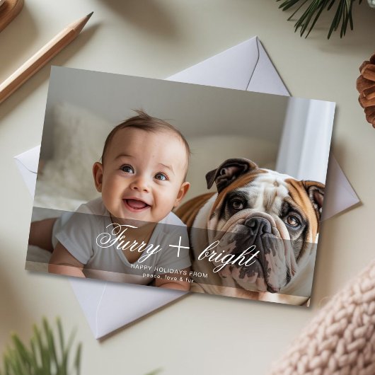 Knuffelig & Helder Besneeuwd Gezins Kerstkaart