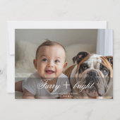 Knuffelig & Helder Besneeuwd Gezins Kerstkaart (Voorkant)