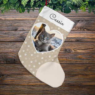 Knuffelig huisdier foto crème Kerstmis Kleine Kerstsok