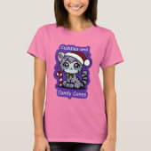 Knuffelig Kat en Candy Canes Christmas Shirt (Voorkant)