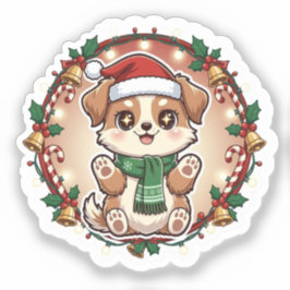 Knuffelig kerstfeest op maat gemaakte vinyl sticke sticker