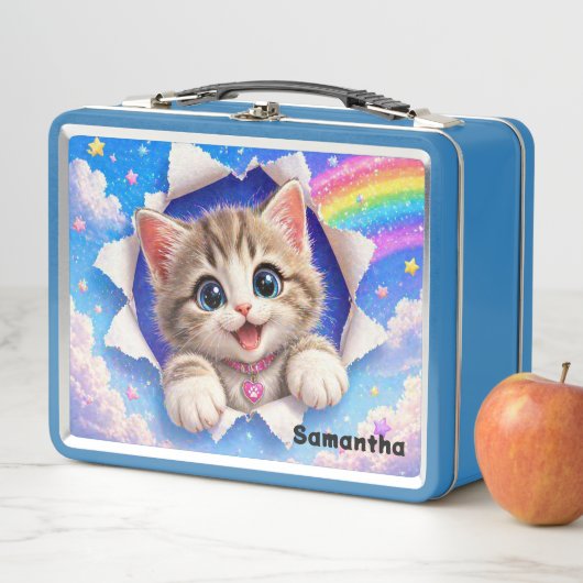 Knuffelig Kittens Regenboog Kat Doorbreekt (In situ)