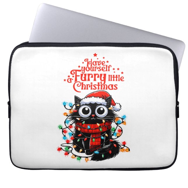 Knuffelig Klein Kerstfeest Laptop Sleeve (Voorkant)