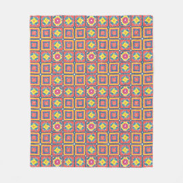 Knuffelig Moderne Retro Koraal Granny Square Fleec Fleece Deken