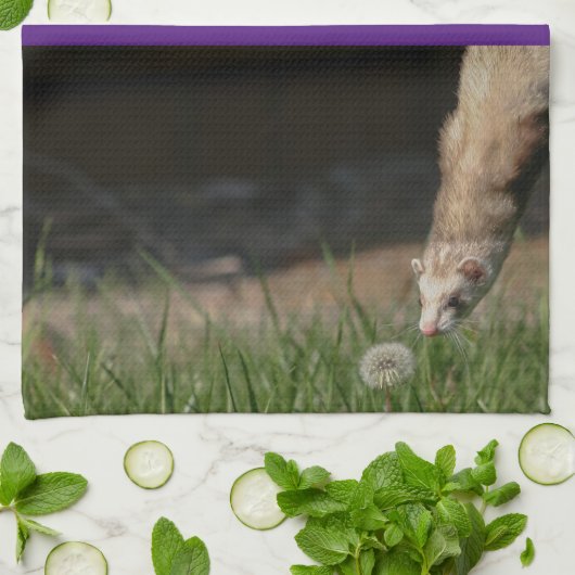 Knuffelig Schattige Ferret Weasel keukenhanddoeken (Gevouwen)