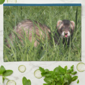 Knuffelig Schattige Ferret Weasel keukenhanddoeken (Gevouwen)