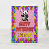 Knuffelig Schattige Panda Beer Groet Happy Birthda Kaart (Voorkant)