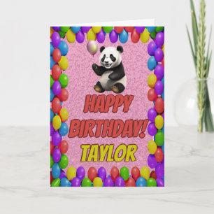 Knuffelig Schattige Panda Beer Groet Happy Birthda Kaart