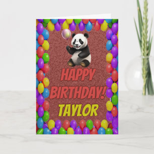 Knuffelig Schattige Panda Beer Groet Happy Birthda Kaart