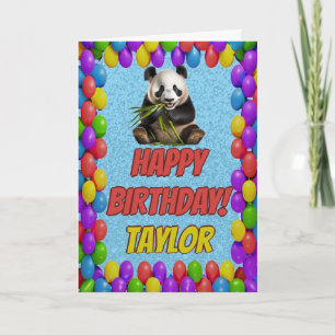 Knuffelig Schattige Panda Beer Groet Happy Birthda Kaart