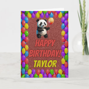 Knuffelig Schattige Panda Beer Groet Happy Birthda Kaart