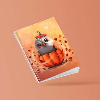 Knuffelig wild leven van een uil: herfstbos notitieboek