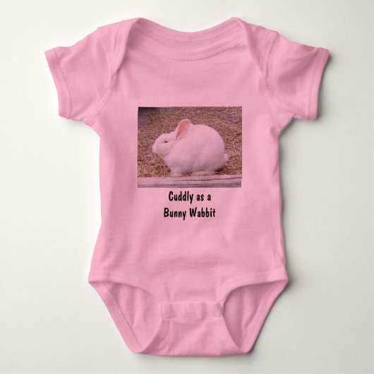 Knuffelig wit konijn romper (Voorkant)