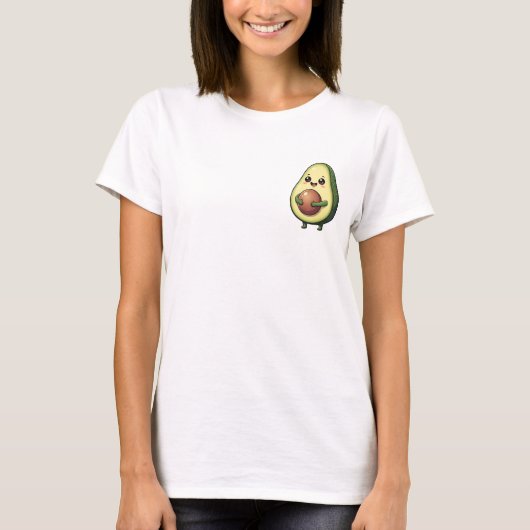 Knuffelige Avocadovriend met Grote Pit T-shirt (Voorkant)