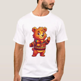 Knuffelige beer in Noorse trui T-shirt