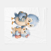 Knuffelige Blauwe Vogel Broers en Zusters Fleece D Deken (Voorkant (Horizontaal))