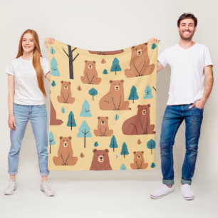 Knuffelige bosvrienden Beer2  Fleece Deken