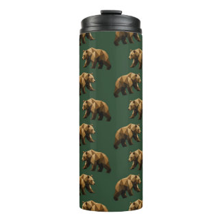 Knuffelige Bruine Beren Patroon Thermische Tumbler Thermosbeker