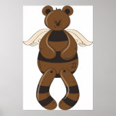 Knuffelige bruine teddybeer met engelenvleugels poster (Voorkant)