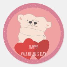 Knuffelige Cartoon Witte Beren Knuffelen Roze Vale