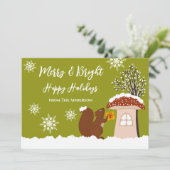 Knuffelige eekhoorn cadeau winter kerst Kerstkaart (Staand voorkant)