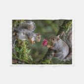 Knuffelige eekhoorns en bloem throw deken (Voorkant (Horizontaal))